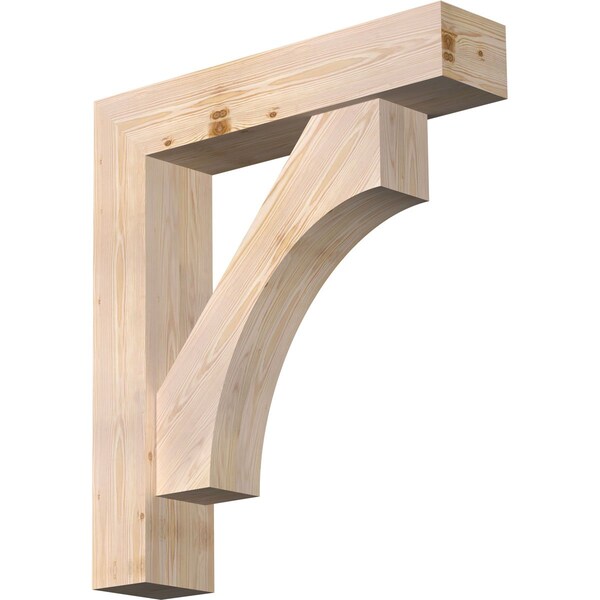 Ekena Millwork Westlake Block Smooth Bracket w/ Offset Brace, Douglas Fir, 7 1/2"W x 34"D x 38"H BKT0806X34X38WTL05SDF - main
